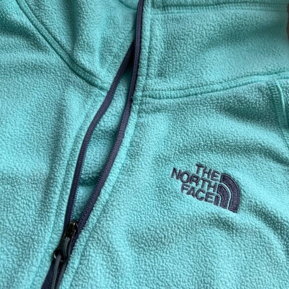 The North Face Women's 100 Glacier Quarter-Zip Fleece Top, Algae Blue, Size S/P - Picture 4 of 8